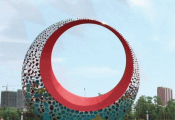 小區(qū)月亮雕塑加工商，拉絲景觀雕塑，抽象效果