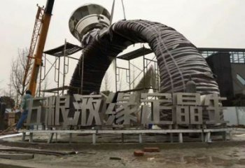 中式指環(huán)雕塑生產(chǎn)商 啞光標(biāo)識雕塑 游樂場戒指環(huán)雕塑效果圖