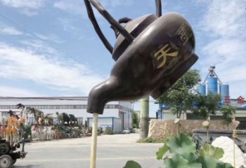 預(yù)定創(chuàng)意天壺雕塑 啞光懸空雕塑 公園流水雕塑