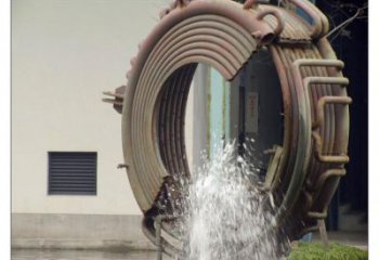 旱地噴泉雕塑，抽象圓環(huán)水景理念