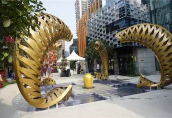 鏤空魚噴泉雕塑，噴水形式設(shè)計(jì)，地面旱泉雕塑小品