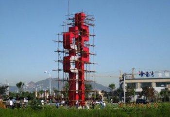 古文字雕塑精選，陸地擺件，不銹鋼古文字雕塑生產(chǎn)廠家