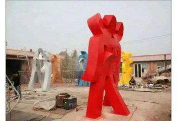 甲骨文雕塑觀賞型，公園小品，不銹鋼甲骨文雕塑常用