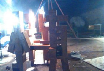 現(xiàn)代萬字雕塑展品，室外軟裝，展示不銹鋼萬字雕塑廠家