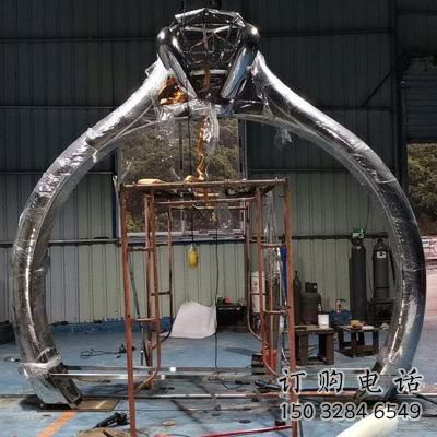 指環(huán)拱門雕塑，戒指藝術造型，不銹鋼指環(huán)大門雕塑
