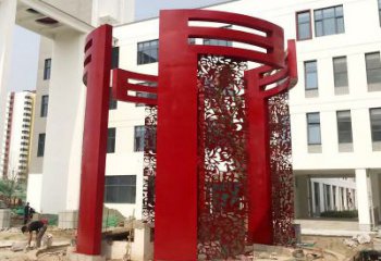 房地產(chǎn)大門雕塑，創(chuàng)意設(shè)計不銹鋼大門雕塑