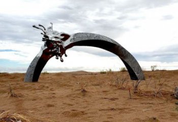 彩虹拱門(mén)雕塑，地標(biāo)景觀雕塑，不銹鋼彩虹拱門(mén)雕塑
