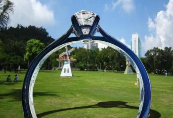 戒指大門雕塑，現(xiàn)代景觀小品，不銹鋼戒指拱門雕塑