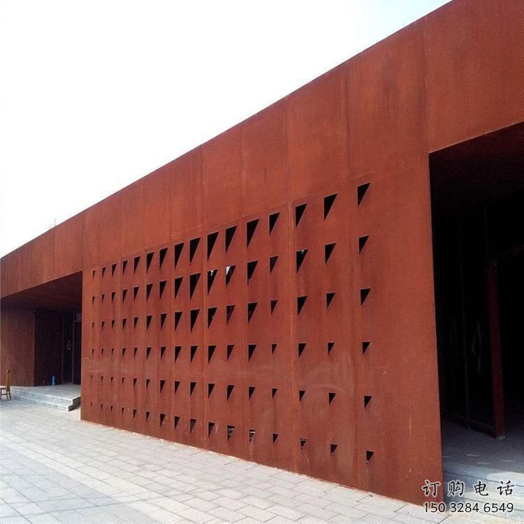 大型耐候鋼景墻雕塑，防銹工藝制作