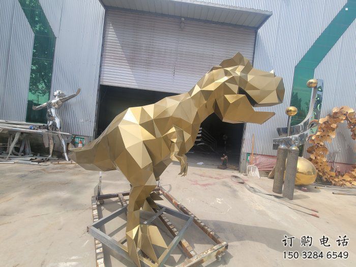 廣場恐龍雕塑供求，露天雕塑，企業(yè)幾何恐龍雕塑標(biāo)準(zhǔn)