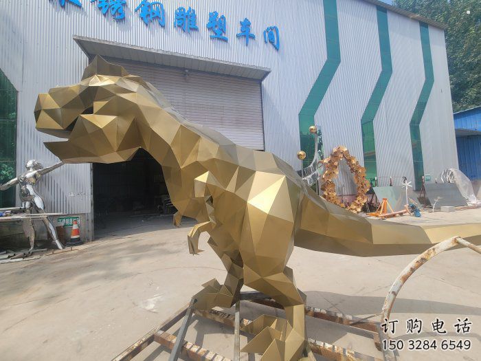 景觀恐龍雕塑優(yōu)選，陸地?cái)[件，藝術(shù)幾何恐龍雕塑供應(yīng)