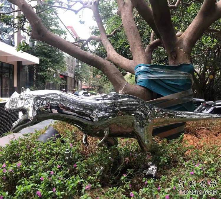 恐龍雕塑供需，圓雕系列，鏡面恐龍雕塑制造商