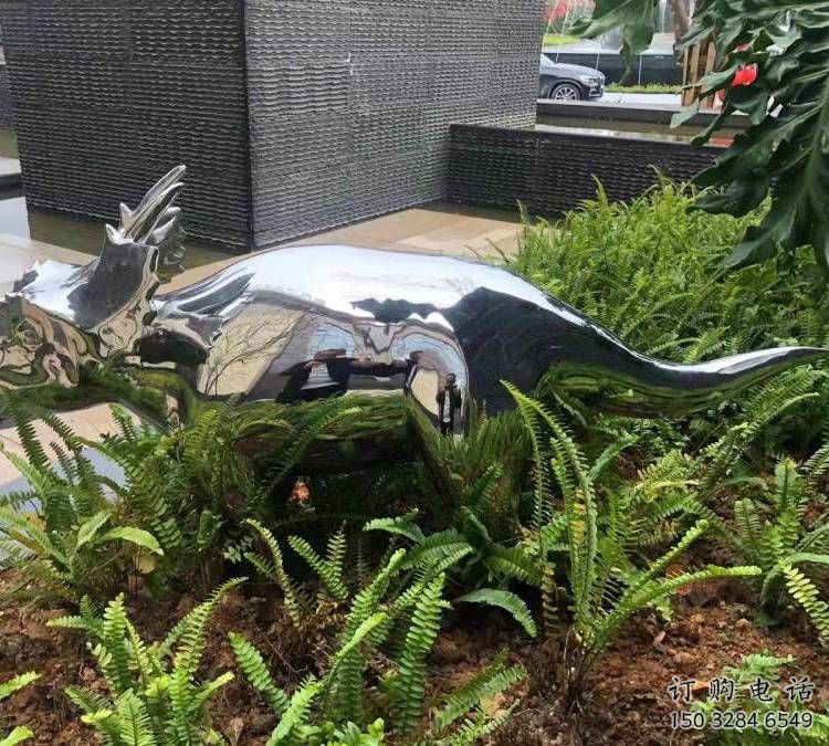 藝術恐龍雕塑觀賞型，街景小品，鏡面恐龍雕塑主題常用