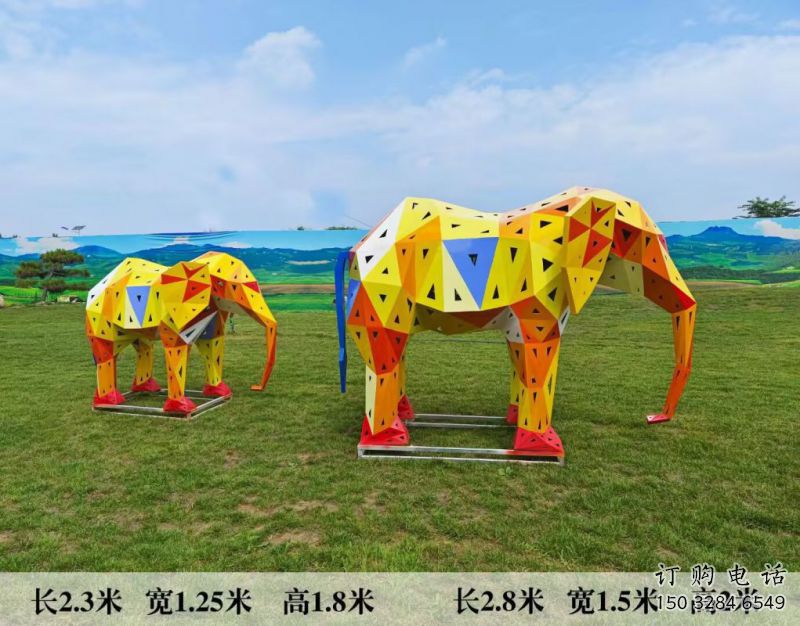 金屬大象雕塑制作觀賞型，城市裝飾，空間烤漆大象雕塑標準