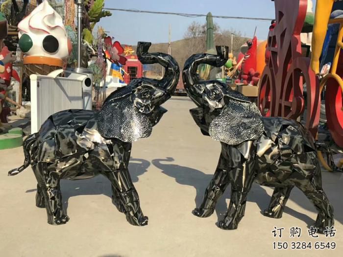 景區(qū)大象雕塑觀賞型，公園小品，鐵藝大象雕塑生產(chǎn)商