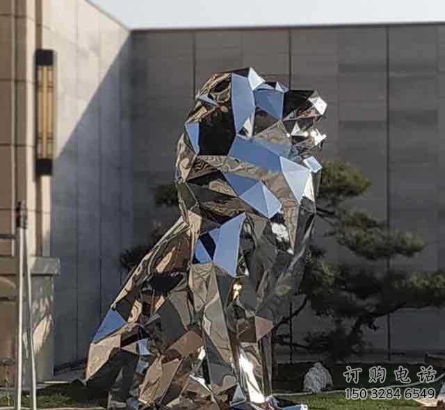 景觀獅子雕塑精選，陸地擺件，公園不銹鋼獅子雕塑精品
