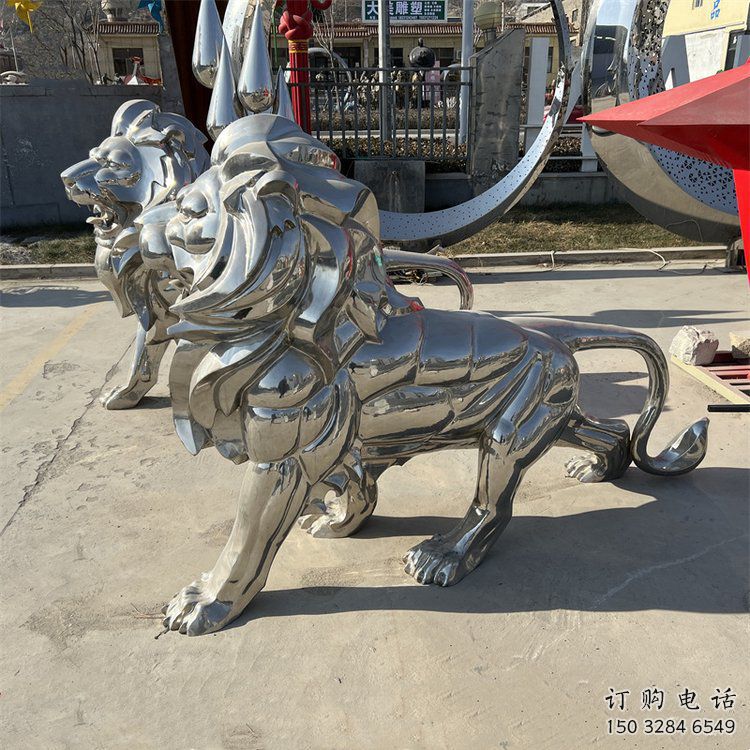 獅子雕塑工廠，鏡面拋光藝術(shù)，不銹鋼獅子雕塑供應(yīng)