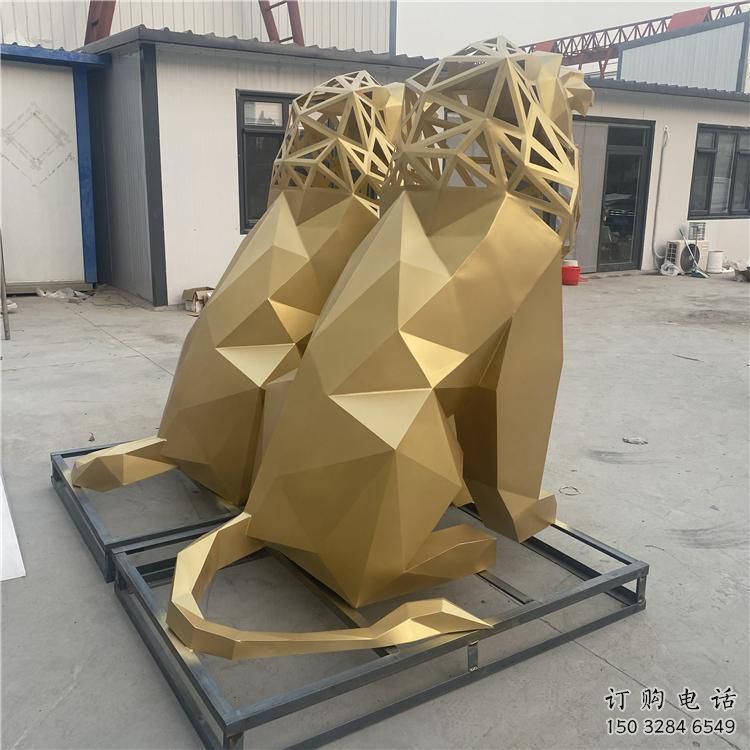 景觀獅子雕塑制造，歐式風(fēng)格，不銹鋼獅子雕塑定價(jià)