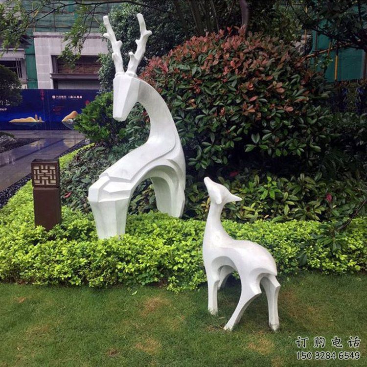 抽象鹿雕塑，幾何造型，不銹鋼抽象鹿雕塑廠家