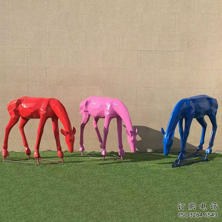 彩繪小鹿雕塑通用，花園小品，景觀烤漆小鹿雕塑優(yōu)價(jià)