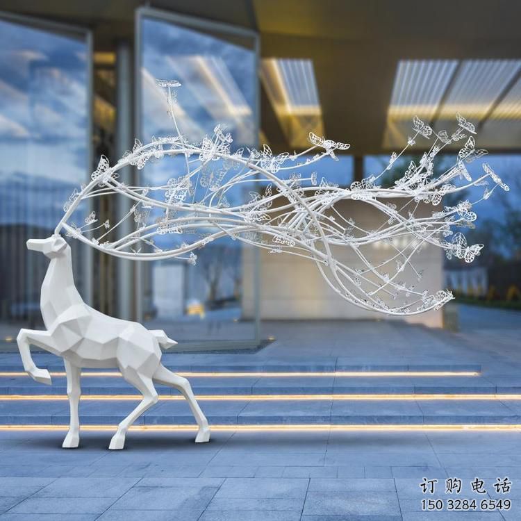 景觀小鹿雕塑供需，廣場(chǎng)雕塑，廣場(chǎng)烤漆小鹿雕塑選用