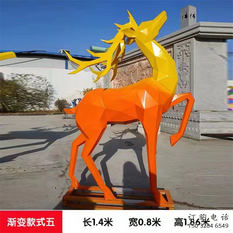 景觀小鹿雕塑承接，景區(qū)案例，公園烤漆小鹿雕塑定制