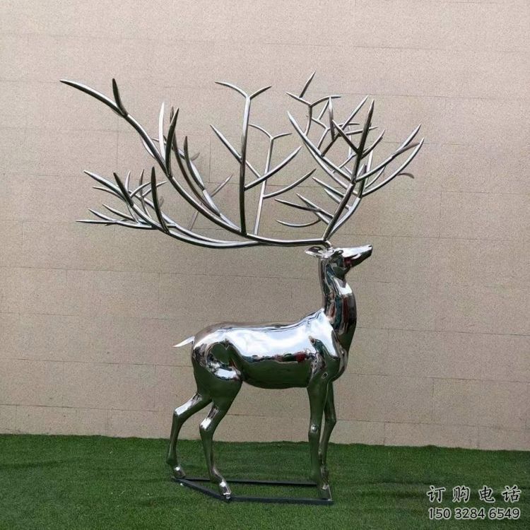 景觀小鹿雕塑制造，歐式風(fēng)格，鏡面小鹿雕塑定價(jià)