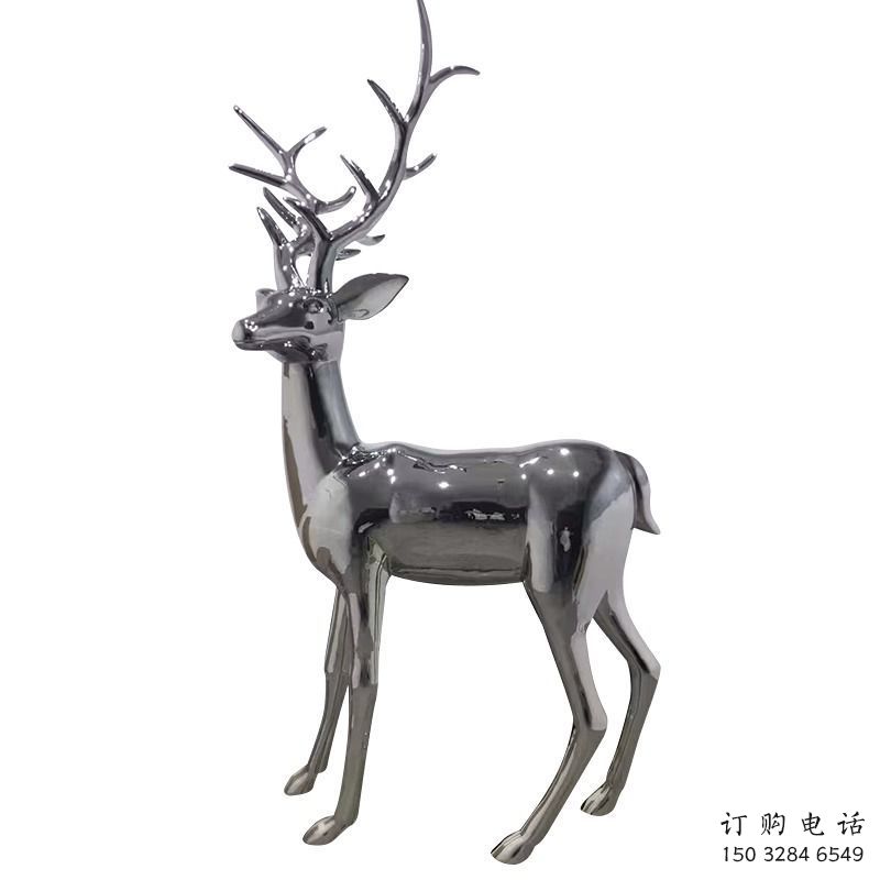 景區(qū)小鹿雕塑優(yōu)選，圓雕體系，鏡面小鹿雕塑選定