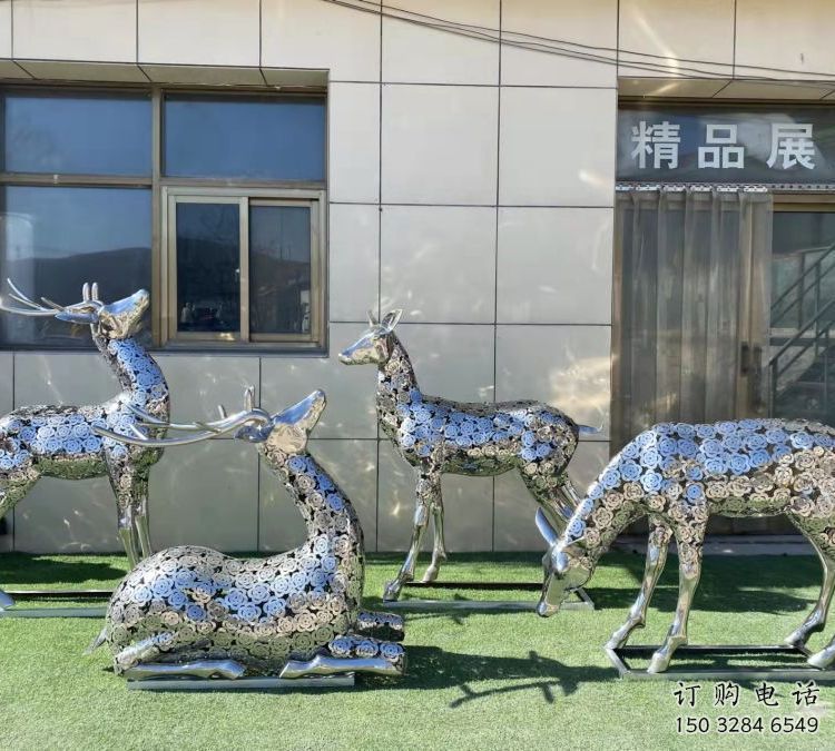 小鹿雕塑供需，標(biāo)識雕塑，景觀鏤空小鹿雕塑制造商
