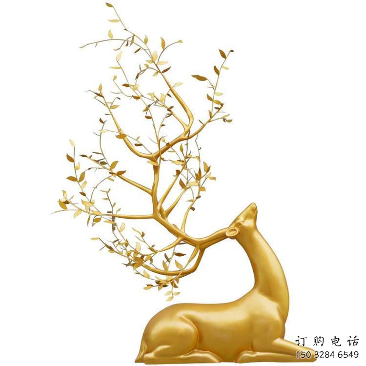 烤漆梅花鹿雕塑生產(chǎn)，廣場(chǎng)雕塑，仿真梅花鹿雕塑展品