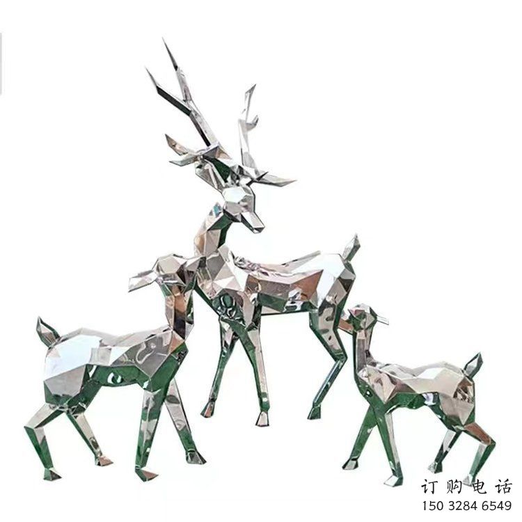 幾何小鹿雕塑制造商，動(dòng)物擺件，切面小鹿雕塑定制