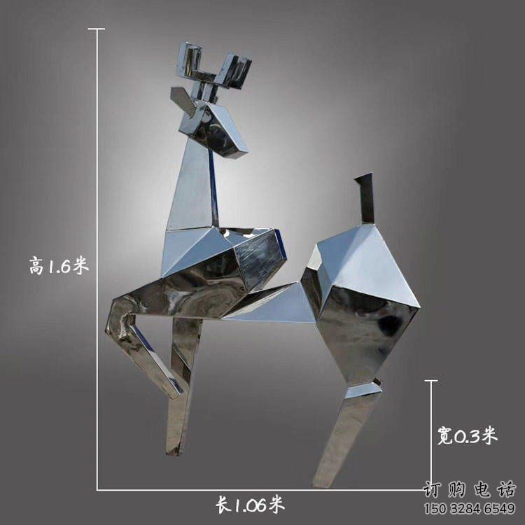 現(xiàn)代小鹿雕塑展品，室外軟裝，展示切面小鹿雕塑訂做
