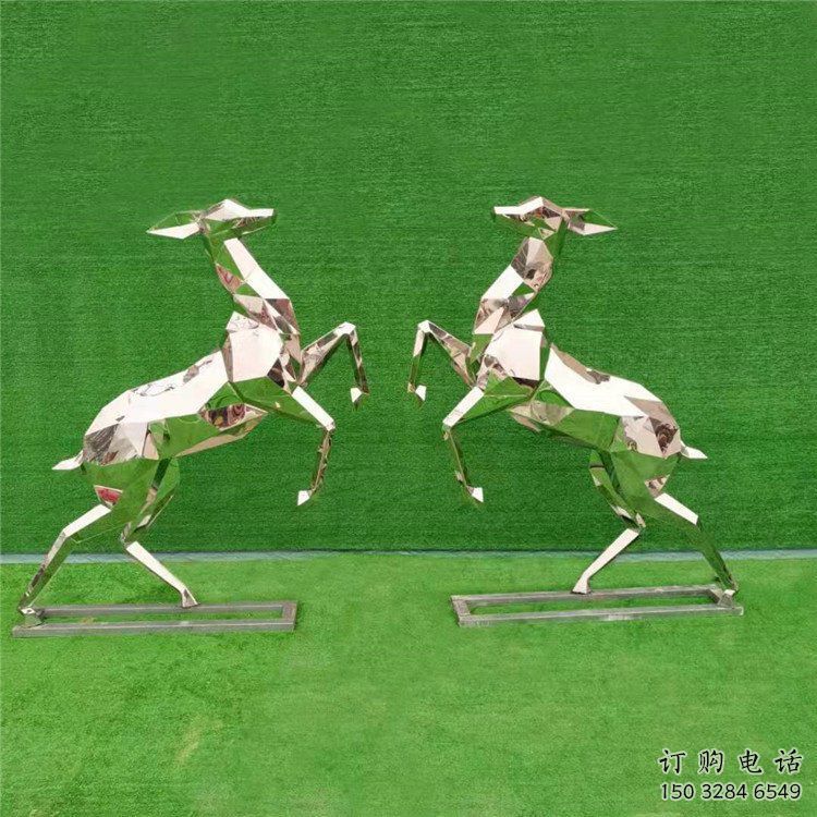 園林小鹿雕塑觀賞型，標(biāo)識(shí)雕塑，切面小鹿雕塑展品