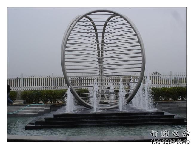 噴泉圓環(huán)雕塑，水景藝術(shù)結(jié)構(gòu)，旱地水景噴泉雕塑