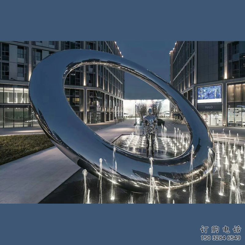 圓環(huán)雕塑，水景景觀雕塑，噴水噴泉雕塑元素