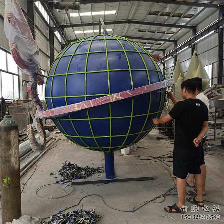地球雕塑制造商，標識雕塑，不銹鋼地球雕塑廠家