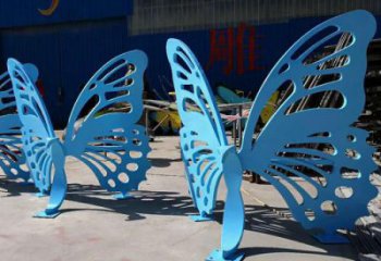 現(xiàn)代藝術(shù)美陳蝴蝶坐凳雕塑，鏤空工藝制作