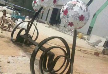蒲公英坐凳雕塑廠家，烤漆工藝，廣場藝術擺件