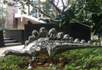 景觀恐龍雕塑廠家，拋光工藝，鏡面恐龍雕塑承接