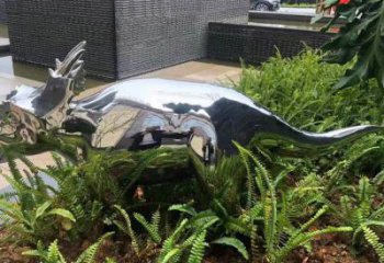 藝術(shù)恐龍雕塑觀賞型，街景小品，鏡面恐龍雕塑主題常用