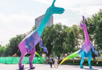 現(xiàn)代恐龍雕塑定制，中式工藝，景觀烤漆恐龍雕塑造型