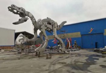 地產(chǎn)恐龍雕塑定做，城區(qū)小品，景觀恐龍骨架雕塑定價(jià)