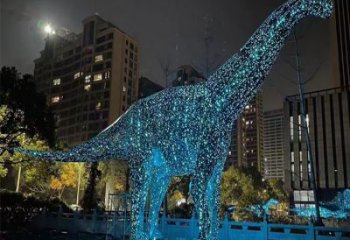 鏤空恐龍雕塑供需，標識雕塑，燈光恐龍雕塑制造商