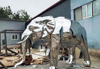 大型大象雕塑制作，動物小品，鏡面大象雕塑提供