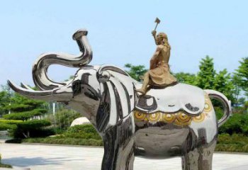 景觀大象雕塑工程選用，美陳雕塑，鏡面大象雕塑展示