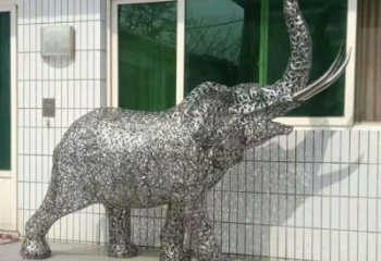 金屬大象雕塑選用，廣場雕塑，鏤空大象雕塑選用