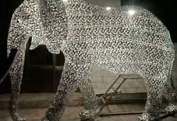 現(xiàn)代藝術(shù)大象雕塑展品，室外軟裝，鏤空大象雕塑訂做