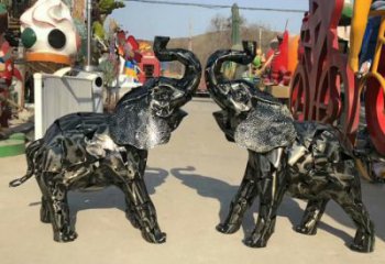 景區(qū)大象雕塑觀賞型，公園小品，鐵藝大象雕塑生產(chǎn)商