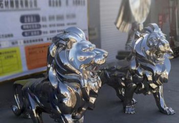 雕塑獅子景觀制造，街景小品，不銹鋼獅子雕塑優(yōu)價(jià)