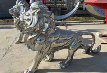 獅子雕塑工廠，鏡面拋光藝術(shù)，不銹鋼獅子雕塑供應(yīng)